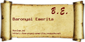 Baronyai Emerita névjegykártya